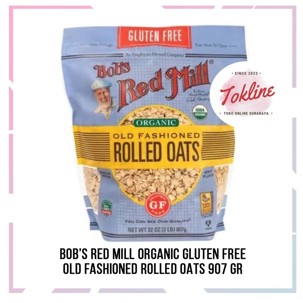 

BEST SELLER ! [ GLUTEN FREE ] BOB'S RED MILL ORGANIC OLD FASHIONED ROLLED OATS 907 Gr