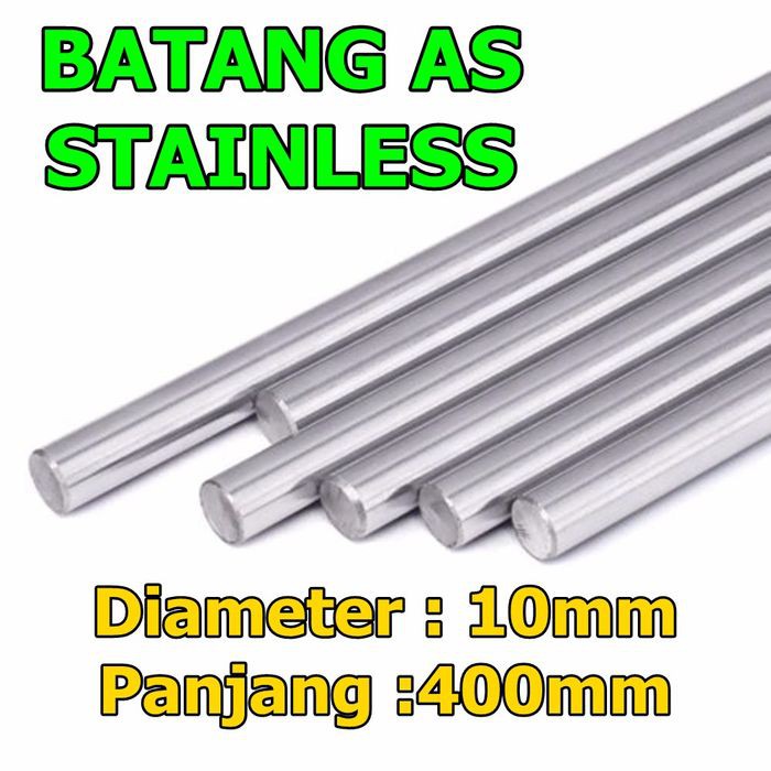 Batang AS STAINLESS SHAFT SMOOTH ROD HARD 10 mm x 400 mm SUS 304