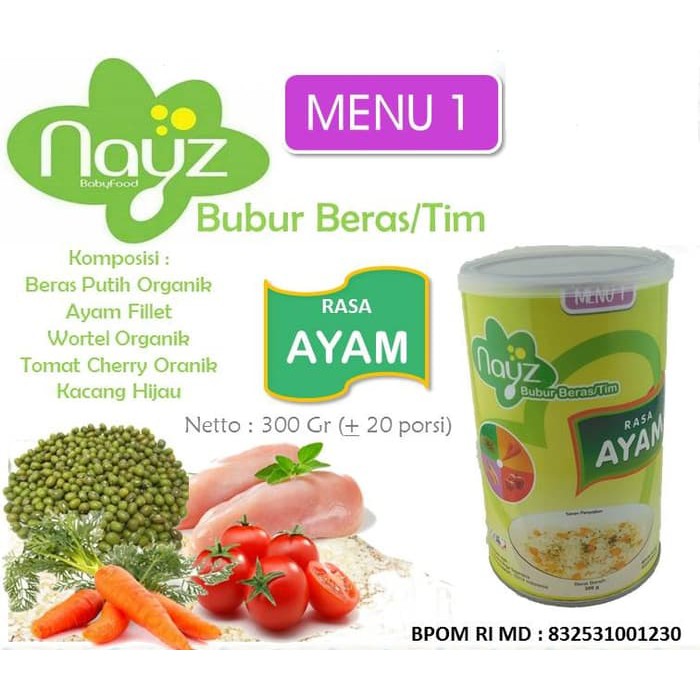 NAYZ Bubur Bayi Organik - Menu 1 Ayam 300gram