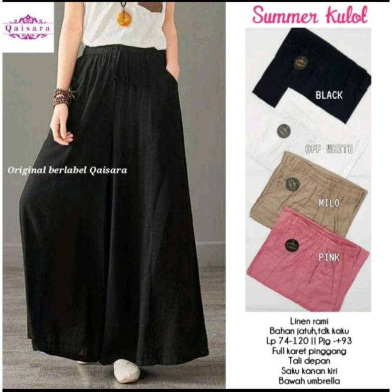 Trivia Cullote  Summer Kulot Linen Rami Premium HQ KULOT SUPER JUMBO