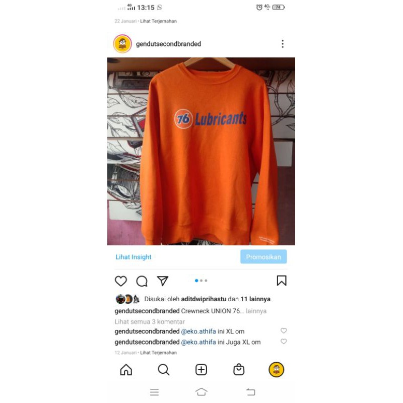 crewneck Union 76 & zip hoodie 76