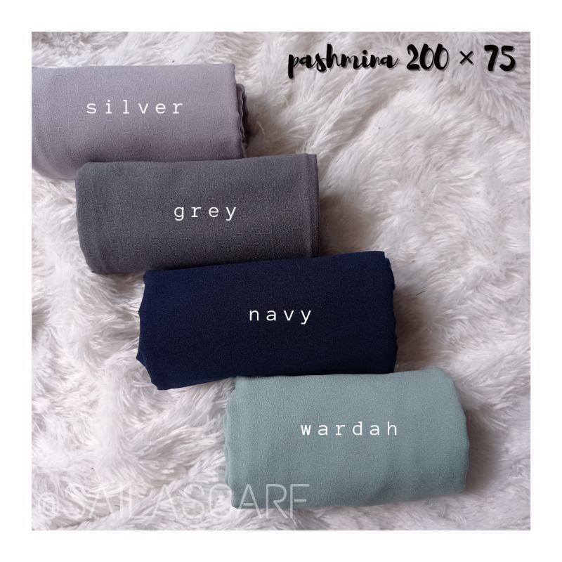 Pashmina JUMBO 200 X 75 Syari JAHIT TEPI by Saila Scarf-4