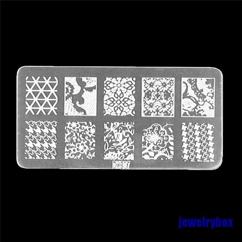 (Jewelrybox) Stempel / Cap Kuku + Scraper Untuk Nail Art / Manicure