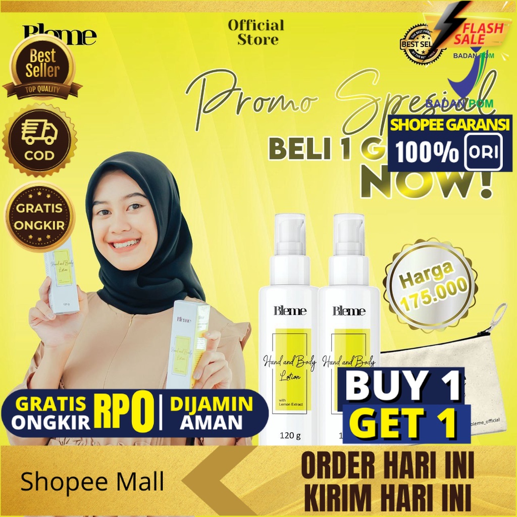 Bleme ASLI MURAH  Body Lotion Asli Whitening BPOM  |Bleme Hand and Body Lotion Whitening BPOM 100% RESMI ORIGINA