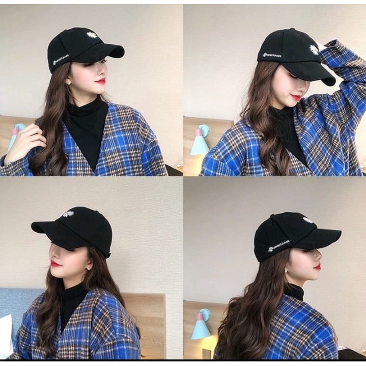 COD_Topi bunga daisy cewek korean/topi terbaru trendy