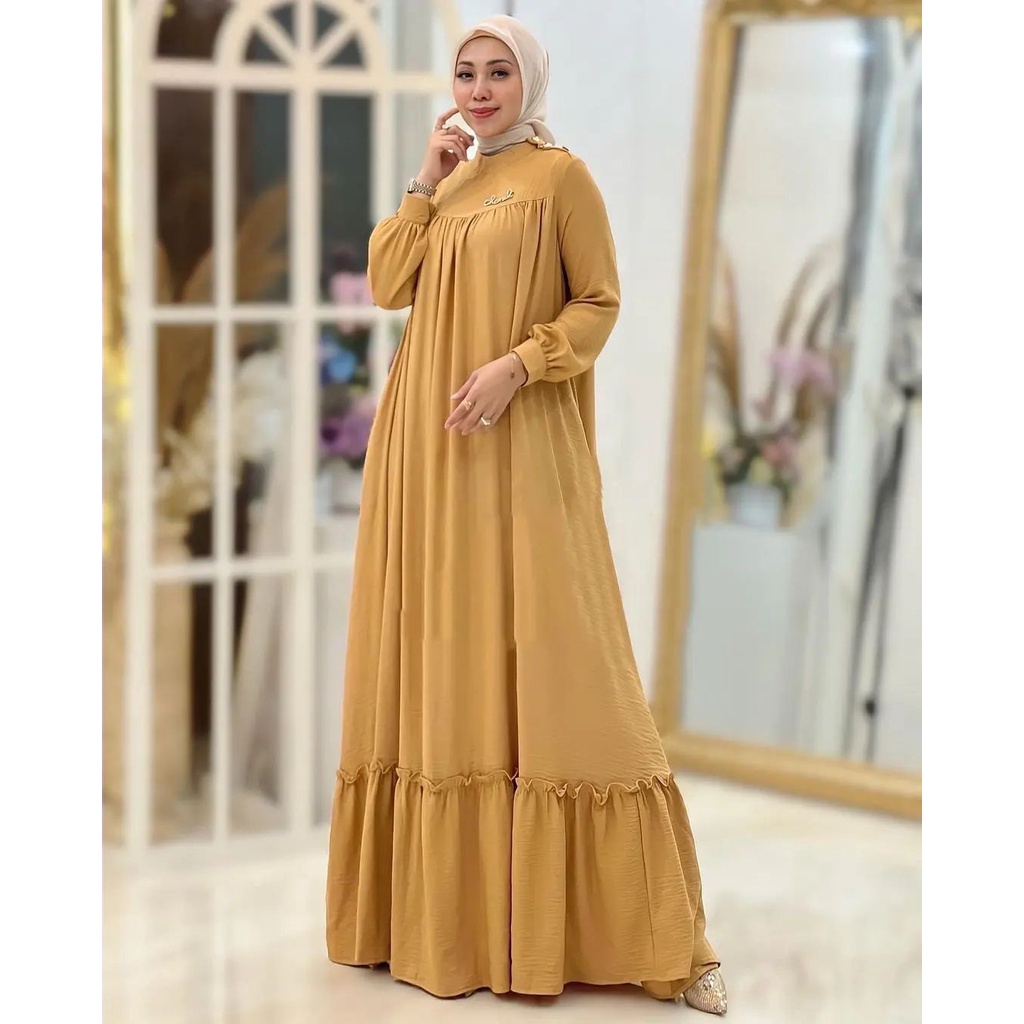 AUDRY DRESS BC BAHAN  CRINKLE LD 110 XL GAMIS LEBARAN CRINKLE AIRFLOW GAMIS LEBARAN 2023 MODEL GAMIS TERBARU DRESS SIMPLE ELEGANT