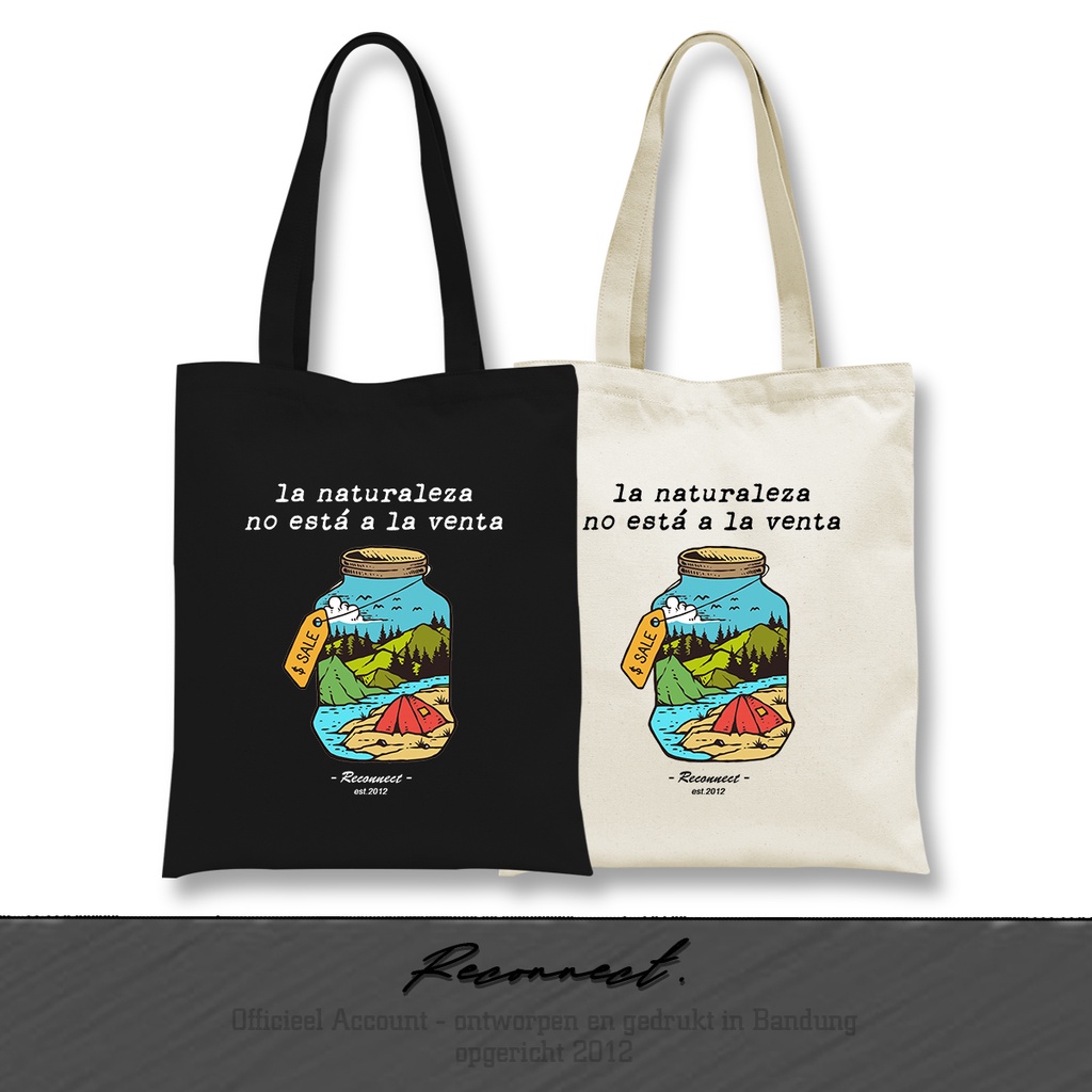 Reconnect Totebag Motif Alam / Nature - Gratis Tambah Nama