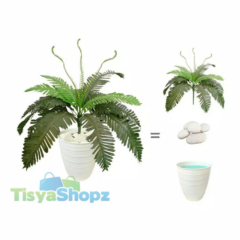 Pohon Sikas / Daun Sikas  Palm / Daun Hias Plastik [TANPA POT]