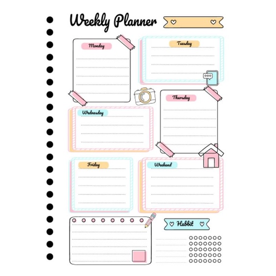 

WEEKLY PLANNER A5 dan B5 6 BULAN