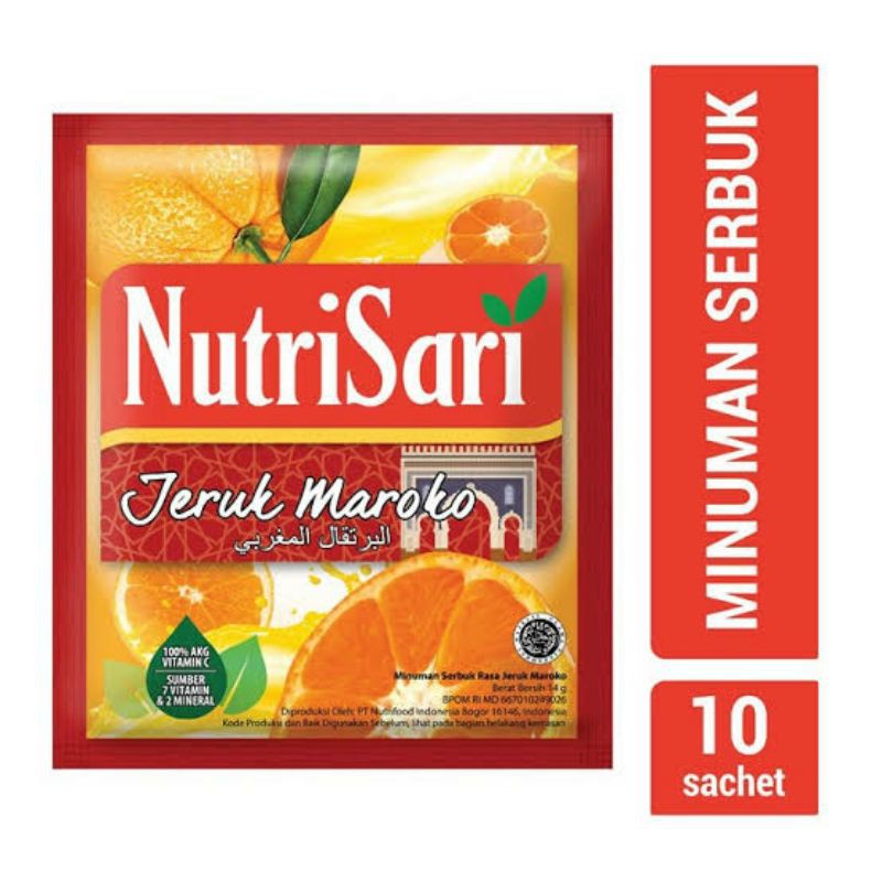 

NUTRISARI RENCENG RASA JERUK MAROKO 10PCS X 14GRAM