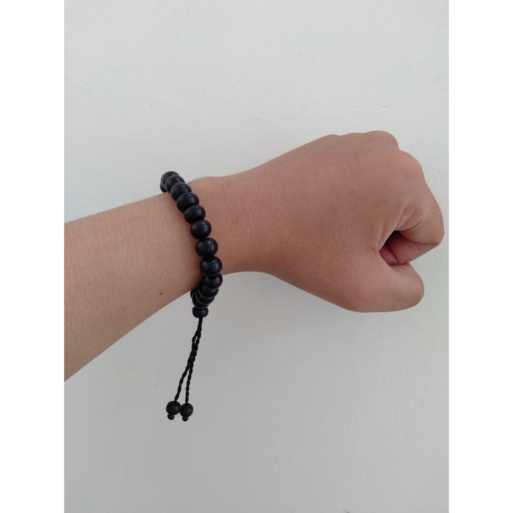Kaukah Gelang Kayu Gaharu Tasbih  - Hitam