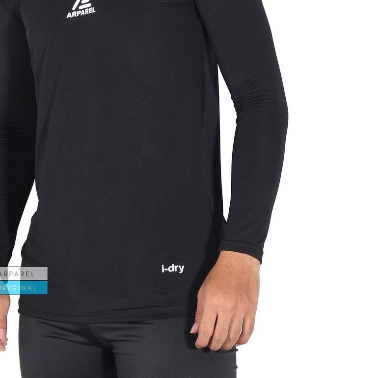 ☏ baselayer manset pria original / manset olahraga / manset pria / baselayer football Black White Ar