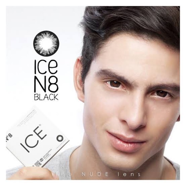 ICE N8 Softlens Black Big Eyes dia 16mm minus dan normal