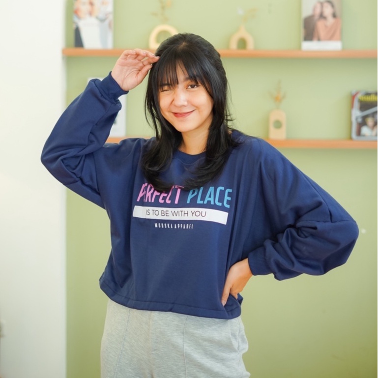 Mvp - Modska Oversize Crop - Sweater Oversize Wanita