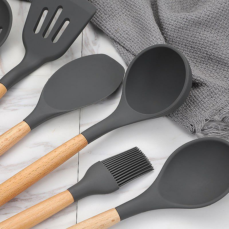 Idealife IL-172 Spatula Sutil Sodet Nilon Nylon Dengan Tempat Dudukan IL 172 Sendok Masak Kitchen dapur set