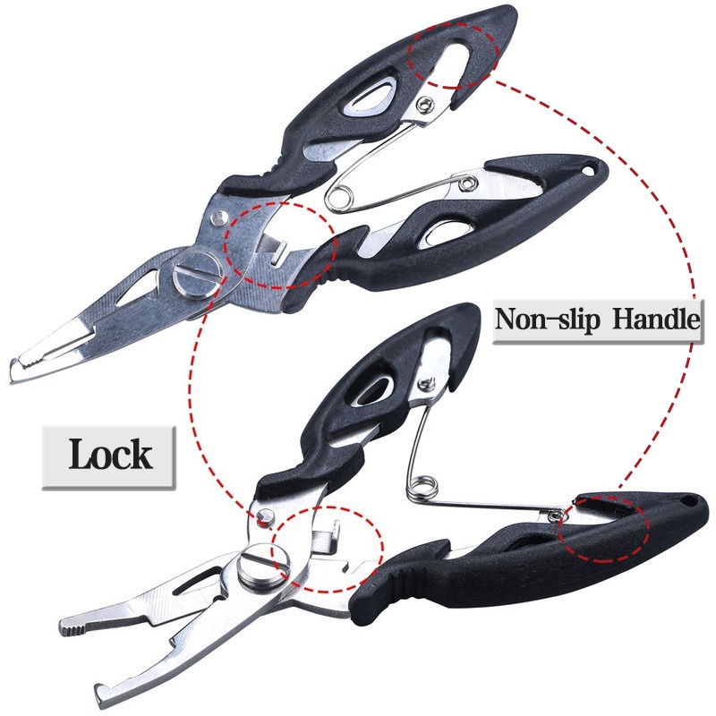 1 SET Braid Cutters Split Ring Pliers Hook Remover With Weight Scale Multifunctional Fish Lip Gripper And Fishing Pliers Rubber Handle Saltwater Resistant