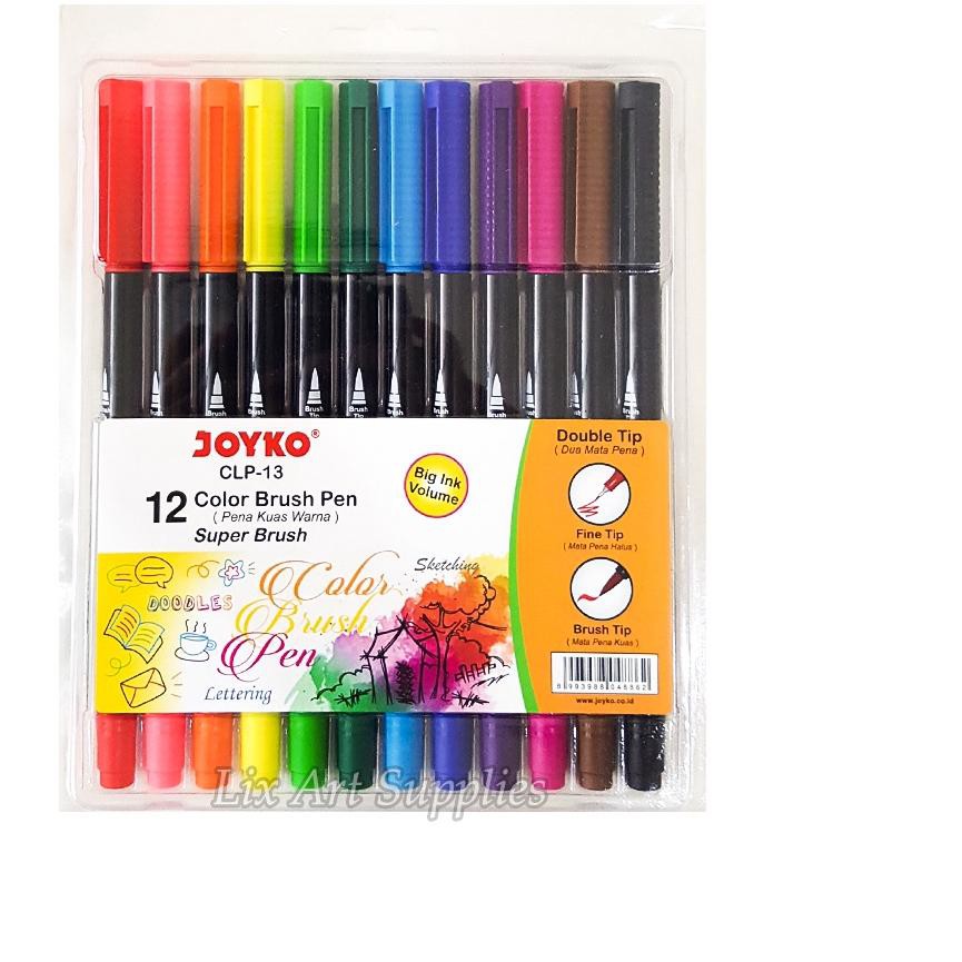 

PALING HOT!! (llt-713) Joyko Super Brush Pen Set 12 Colors (CLP-13) / Dual Tip Brush Pen