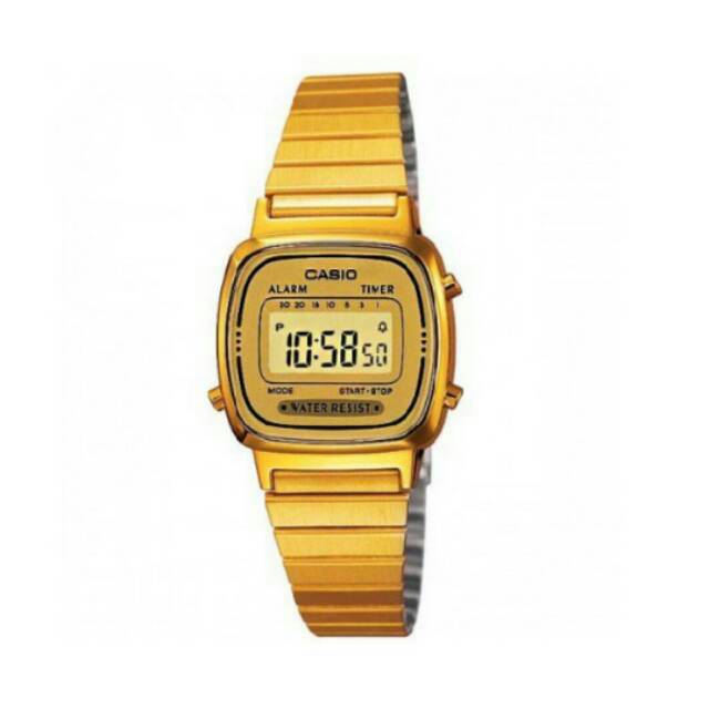 JAM TANGAN CEWEK/WANITA CASIO DIGITAL RANTAI GOLD ORIGINAL GARANSI INTERNASIONA TAHAN AIR ELEGANT