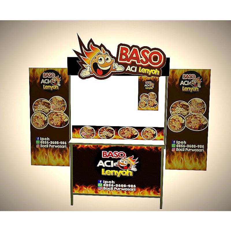 ROMBONG LIPAT BOOTH PORTABLE ALUMUNIUM KARAKTER MURAH FREE DESAIN