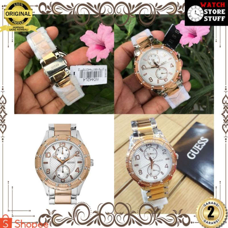 [gu3ss W0442L4] - JAM TANGAN PRIA WANITA | RANTAI | KULIT | KARET | MURAH | WANITA TIN BOX