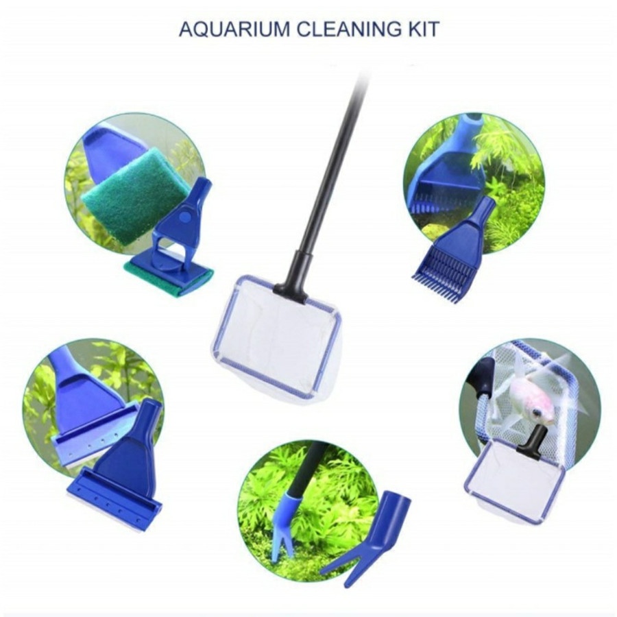 YANG YP AQUA TOOLS 5 in 1 tongkat pembersih kaca akuarium algae scraper scratcher 5in1 aquatools cleaning aquarium