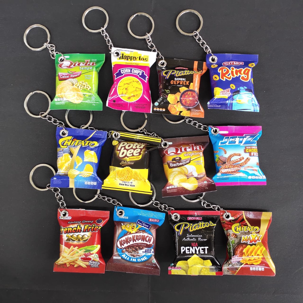 Gantungan Kunci Motor Mobil Tas Miniatur Snack Makanan Minuman Lucu Unik Murah