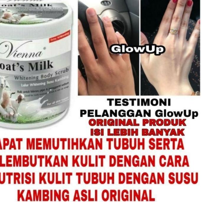 ☺ LULUR PEMUTIH SUSU KAMBING VIENNA LULUR WHITENING BODY SCRUB 1000ML ORIGINAL ☉