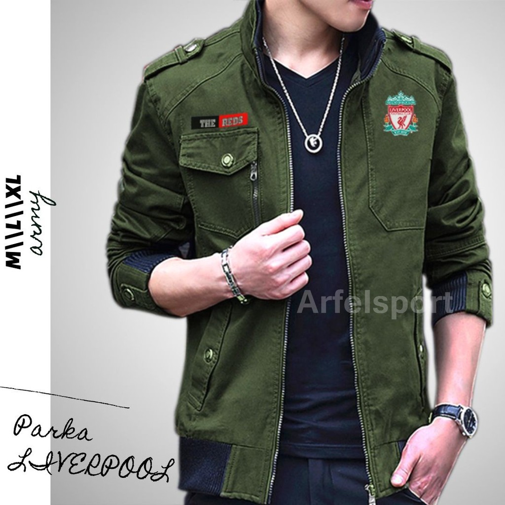 Jaket Parka Cargo LFC Bahan Kanvas Tebal untuk Pria Remaja Dewasa