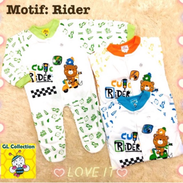 Jumper Panjang Tutup Kaki Sleepsuit Bayi Newborn 0-3 Bulan Sablon