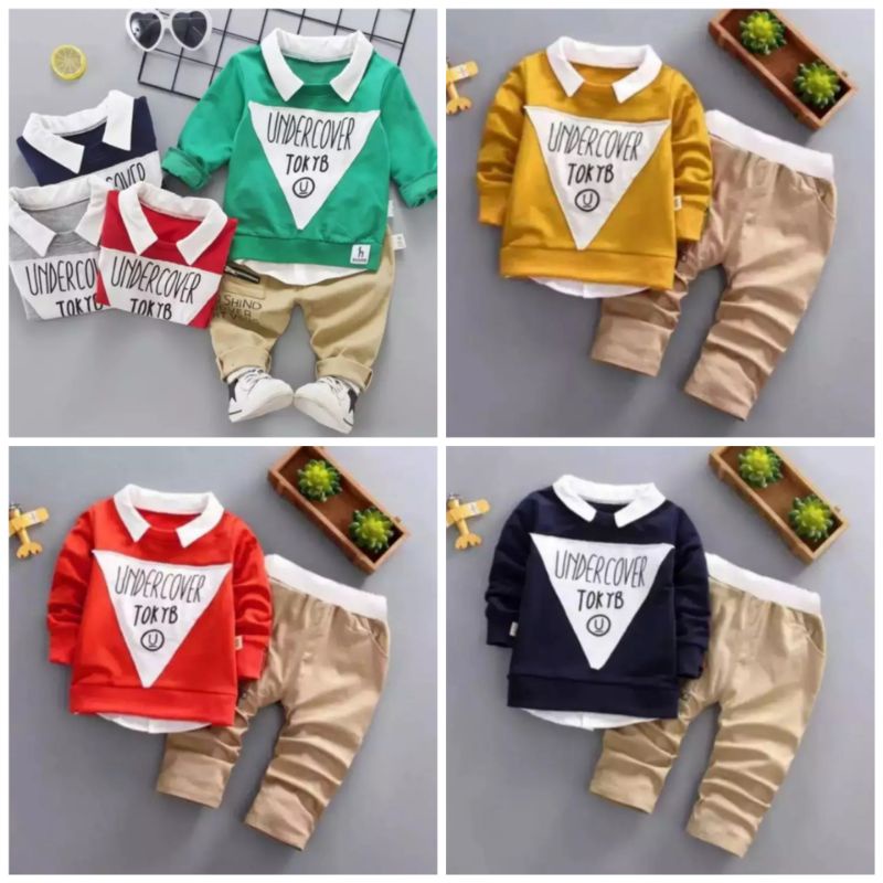 COD BETS SELLER SETELAN SWEATER UNDERCOVER COMBINASI KERAH ANAK 1-5 THN