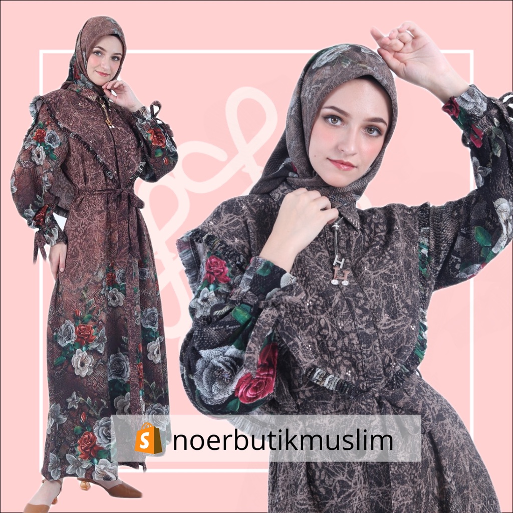 Hikmat Fashion Original A6685 Abaya Hikmat  noerbutikmuslim  Gamis turki Gamis turkey Abaya turkey A