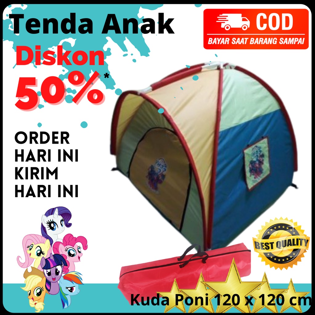 TENDA ANAK KARAKTER KUDA PONI 120X120 CM _ TENDA MAINAN ANAK MURAH _ KEMAH KEMAHAN