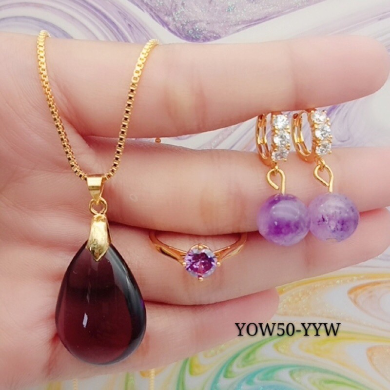 batu permata giok xuping set perhiasan wanita lapis mas terbaru