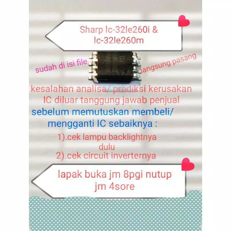 IC EPROM MEMORY TV LED SHARP TYPE  Lc32Le260i 32le260m