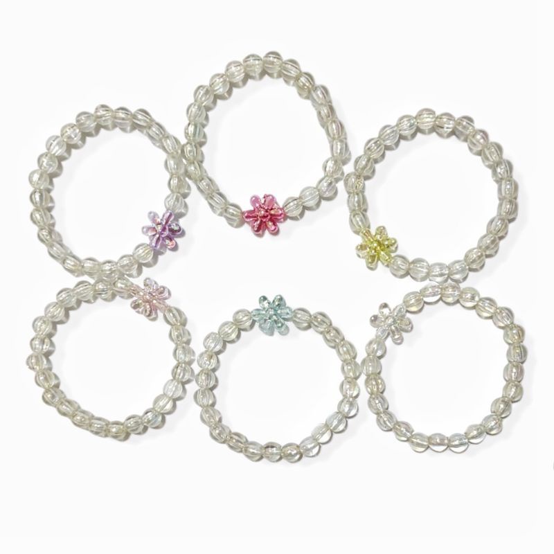 Gelang Elastis Bunga Hologram Holo Unicorn Flower Jasmine Bracelet Handmade Fashion