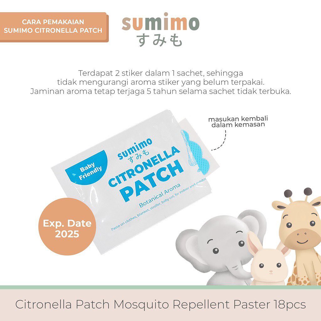 Sumimo citronella patch / Sticker anti nyamuk value pack isi 18