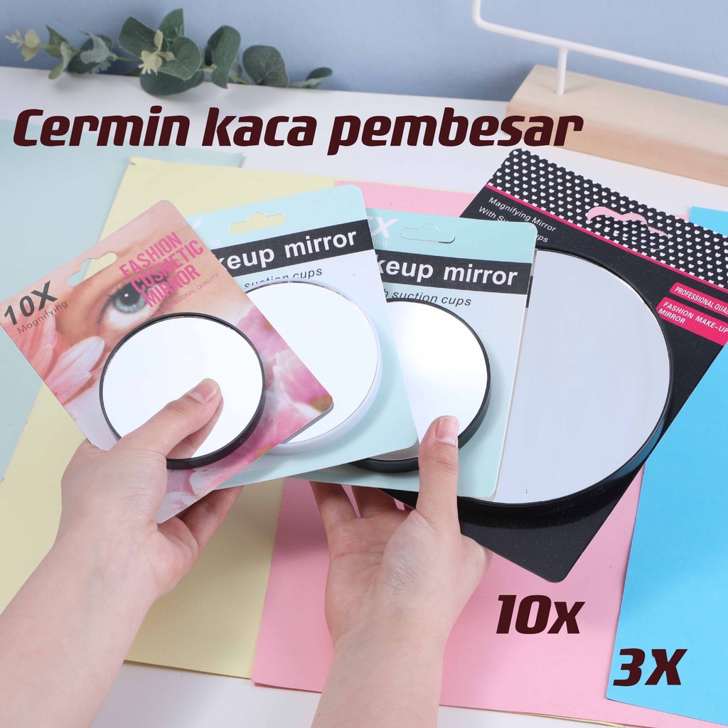 Cermin Make Up Kaca Pembesar Close Up 10x  Aksesoris Wanita Meja Rias Beauty Mirror Kaca Rias Make up