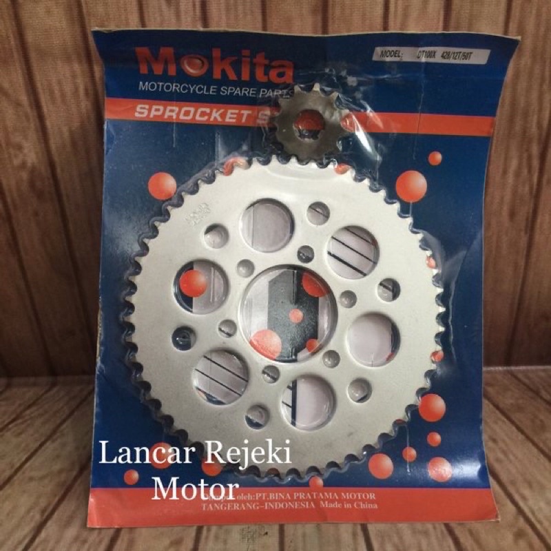 Set Gear Ger Gir Depan Belakang Yamaha DT DT100 DT 100 50T - 12T