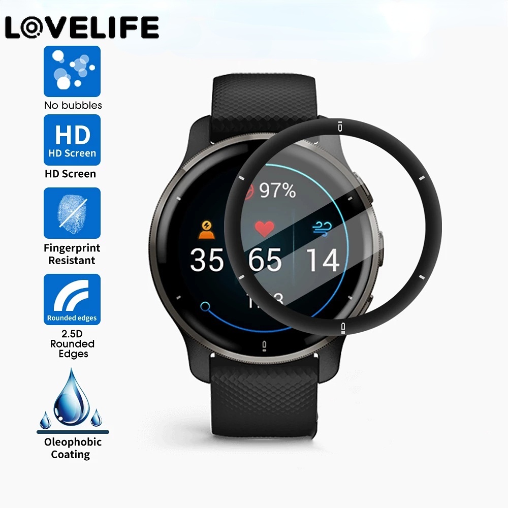 1 Pc Pelindung Layar Smartwatch Garmin Venu 2 Plus Bahan PET Anti Gores