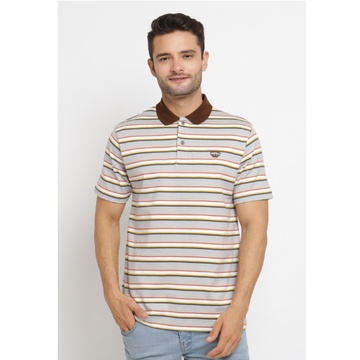 Kaos Polo Pria Poshboy 1st Signature Original stripes bahan katun motif garis warna colourful