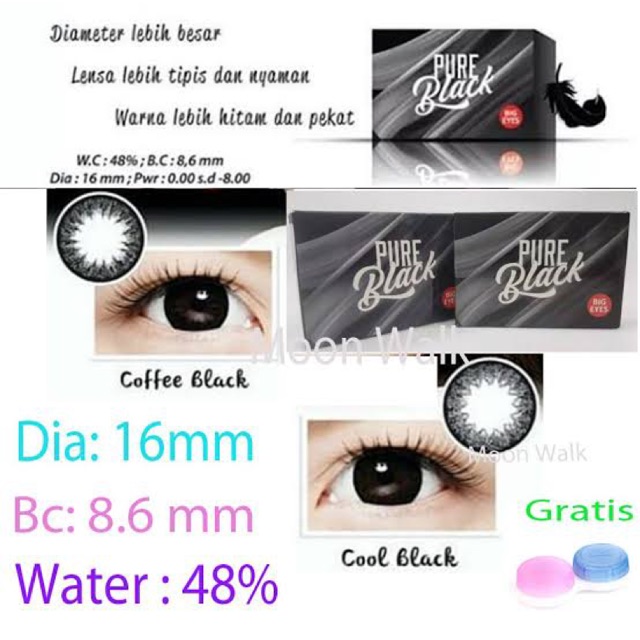 Softlens pure black // softlens hitam barbie dm 16 || mistique softlens | lensa mata mistiue