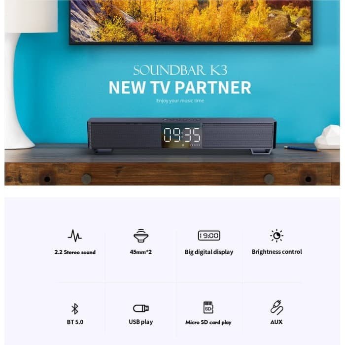 SPEAKER TV XIAOMI MIFA K3 TV SOUNDBAR WIRED & WIRELESS BLUETOOTH AUDIO - Hitam