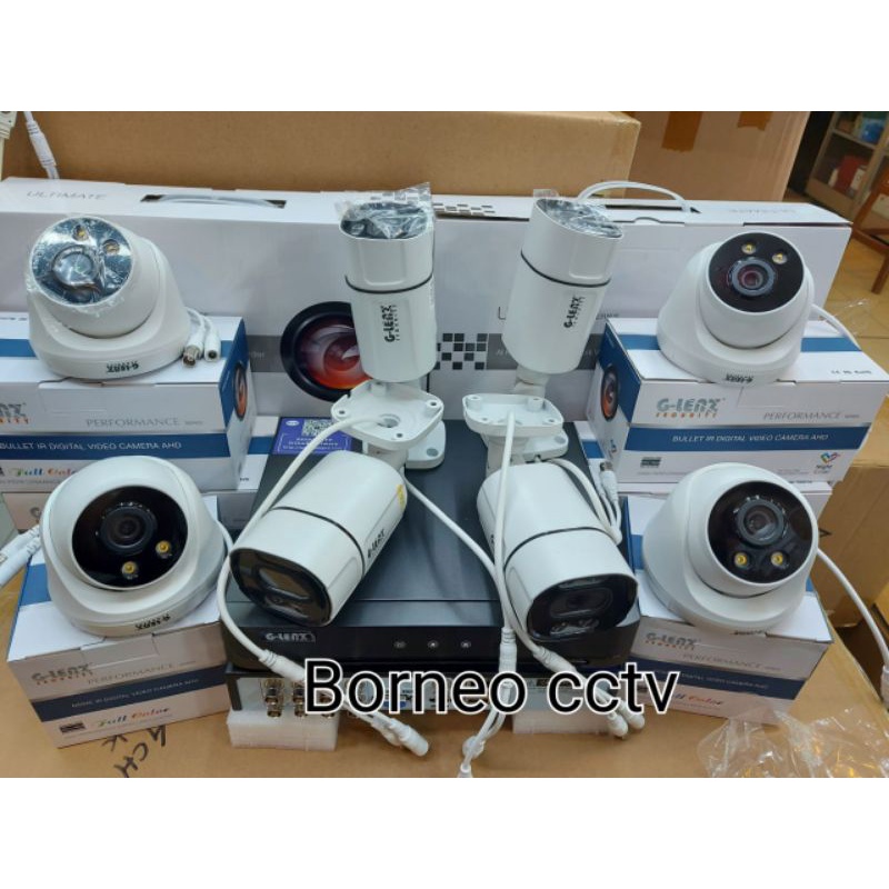 Paket kamera cctv colorvu 8ch 2mp 1080p full color malam berwarna