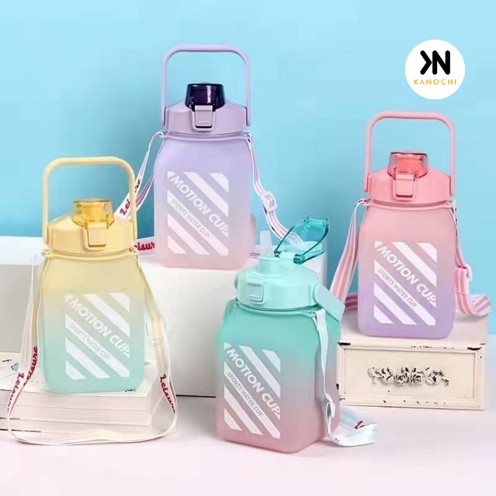 BOTOL MINUM ANAK GEMOY KOTAK GRADASI PASTEL 1.3 LITER 1300 ML