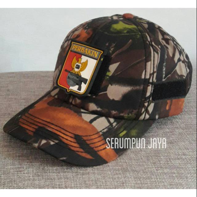 TOPI PERBAKIN CAMO - TOPI CAMO VELCRO + PATCH