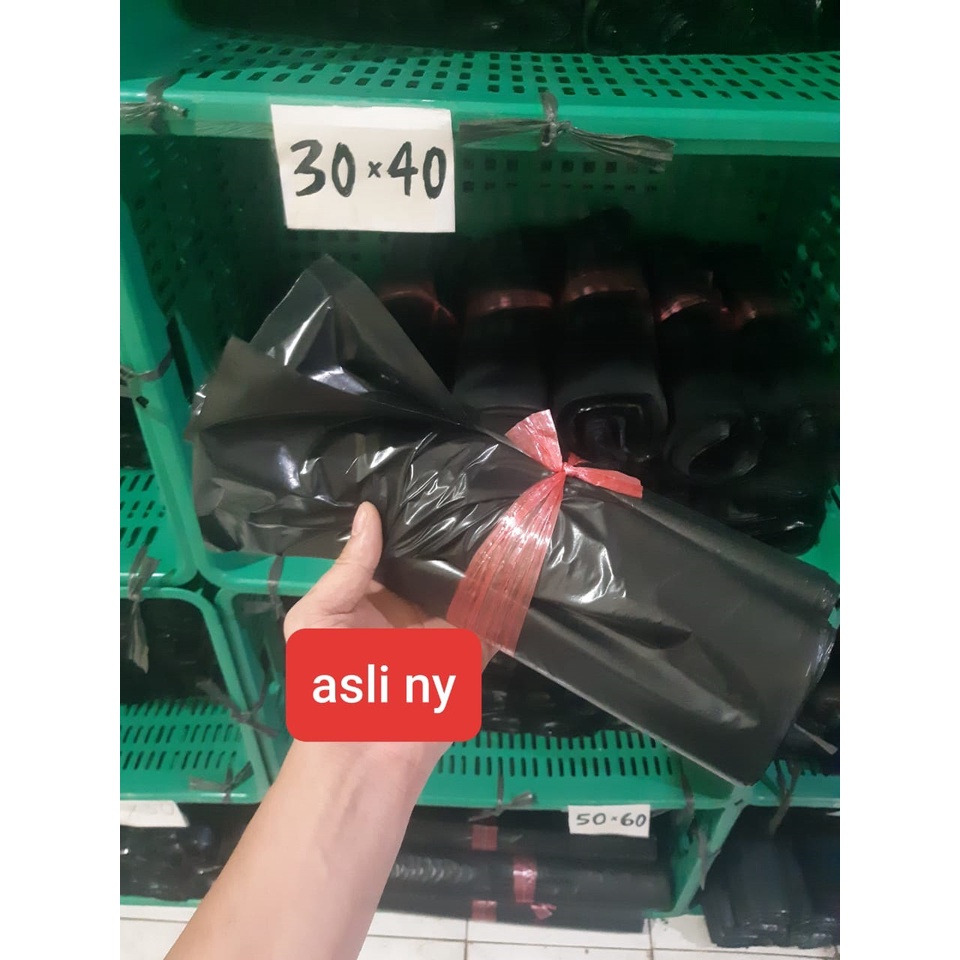 PLASTIK POLYMAILER 40X60 50PCS HITAM PE GLOSSY / PLASTIK PACKING AN ONILINE SHOP