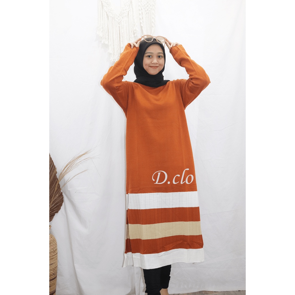 Karenina Long Tunik Rajut Slit Premium Baju Atasan Wanita Remaja Tebal Adem Onesize Fit to L Ld 100 / Pakaian Rajut Wanita Muslim Lengan Panjang Kekinian Mix 3 Warna Ala Korean Style / Dress Rajut Belah Samping Elysa Midi Dress Terbaru 2022 Beraneka Warna