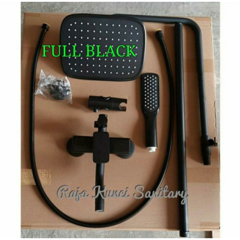 Shower Tiang/Kran Mixer/Panas Dingin/Shower Set/Stainless Hitam/Black