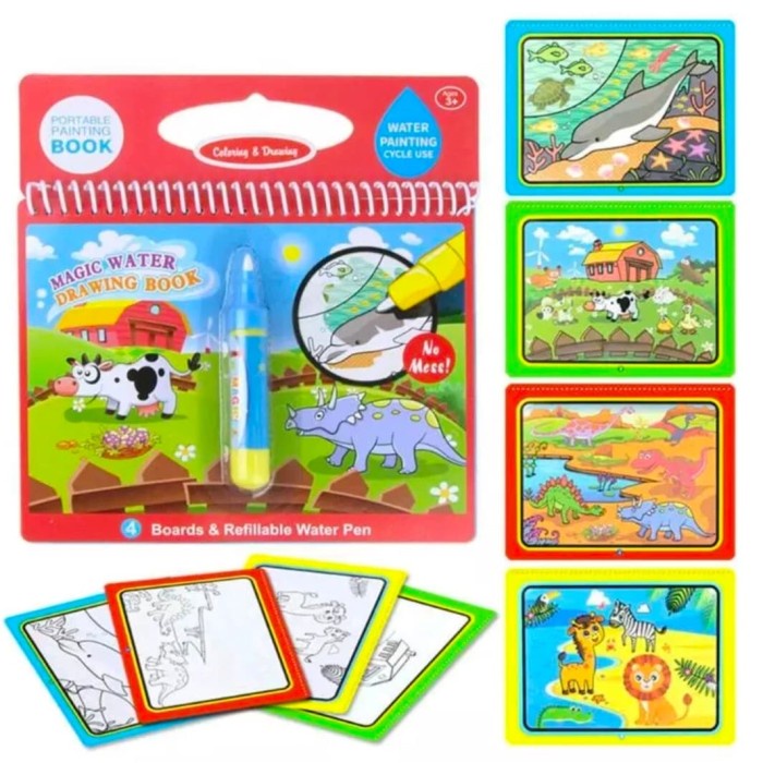 

(DISKON TERMURAH) Buku Gambar Ajaib/Buku Mewarna ajaib/MAGIC DRAWING BOOK - Merah Mix