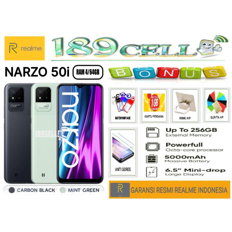 REALME C21 &amp; NARZO 50i RAM 4/64 | Narzo50i Prime 3/32 &amp; 4/64 GARANSI RESMI REALME INDONESIA